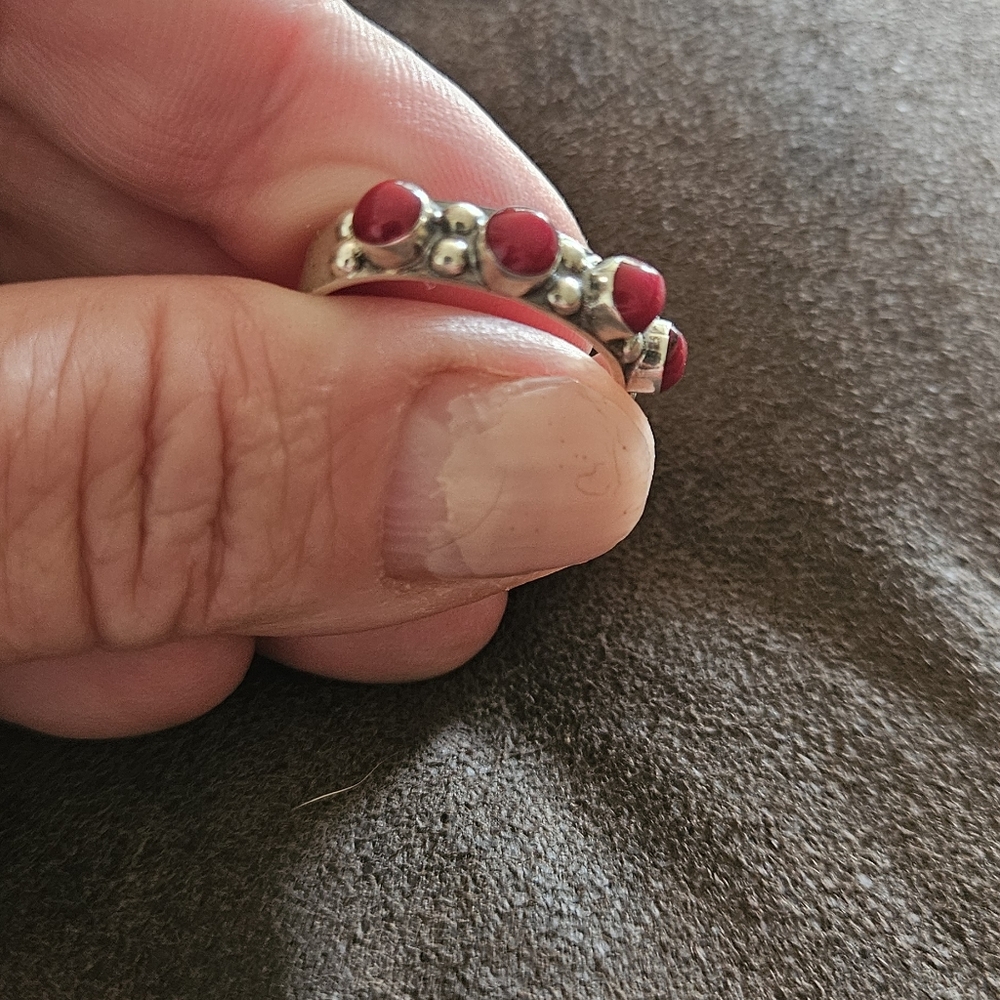 Boho Sol red Jasper & sterling silver ring